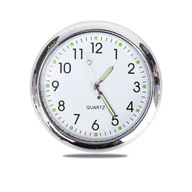 Zegarek Samochodowy Srebrno Biały QUARTZ - Dekoracja do Auta Chrom White PL