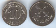 Moneta zastepcza LUBAN - LAUBAN - 10 Pf. - 1918
