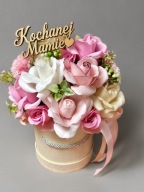 Flower box z kwiatami mydlanymi na różne okazje- DOWOLNE NAPISY!