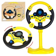 Interaktywna KIEROWNICA do gier dla dzieci | żółty klakson symulator jazdy
