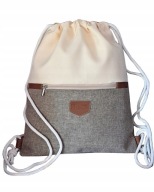Worek-plecak lniany HABILE design bag z kremowy