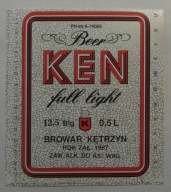 ETYKIETA PIWO JASNE PEŁNE KEN BROWAR KĘTRZYN