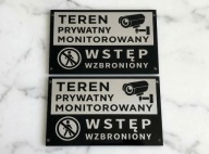 Tabliczka 2 szt teren prywatny numer domu, ulica, obiekt monitorowany 2w1