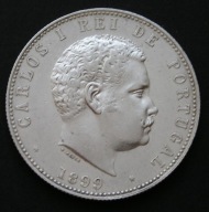 Portugalia 1000 reis 1899 - król Carlos - srebro