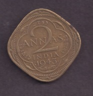 Indie Brytyjskie - 2 Anna 1943 rok