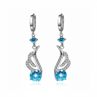 Kolczyki FF06 wiszące krótkie cyrkonie pr. sr. 925