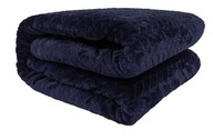 KOC GRUBY CIEPŁY NARZUTA DWUSTRONNA PLED GRANATOWY 200X150 CM