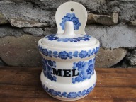 Duża Wisząca Puszka z Pokrywką_MĄKA_ Fajans WŁOCŁAWEK wzór 1124 /3