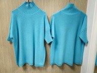 Sweterek turkusowy, rękaw 1/3 r. Uni Italy Hit !!!