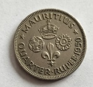 moneta Mauritius 1/4 rupi 1950 Jerzy VI