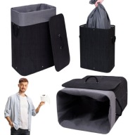 KOSZ BAMBUSOWY NA PRANIE BIELIZNĘ ZABAWKI Z POKRYWKĄ DUŻY JEDNOKOMOROWY 80L