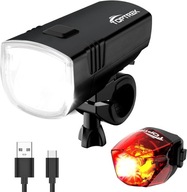 ZESTAW LAMPEK ROWEROWYCH TOPTREK, LAMPKA ROWEROWA ŁADOWANA PRZEZ USB PRO