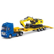 MODEL H-TOYS 1729 METALOWY SAMOCHÓD CIĘŻAROWY LAWETA Z KOPARKĄ SKALA 1:50