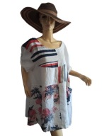 tunika włoska swobodna lniana z kieszenią 48/50/52