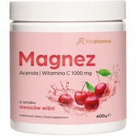 MAGNEZ w proszku Wiśniowy 400g ACEROLA WITAMINA C Zmęczenie Cytrynian