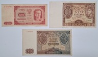Zestaw Starych Banknotów Polskich 100 zł 1934 1941 1948 rok - 3 szt