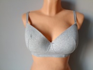 Śliczny biustonosz George UK 32F UK 70F 73% cotton szary