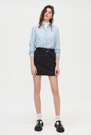 Cropp błękitna niebieska grochy kropki groszki koszula oversize wzór print