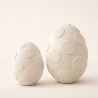 Jajka wielkanocne dekoracyjne figurki ozdoba do domu w kropki zestaw 2 szt