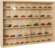 REGAŁ SZAFKA GABLOTKA WITRYNA KOLEKCJONERSKA SZARA WISZĄCA 4 PÓŁKI