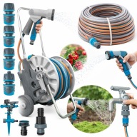 WÓZEK ALU WĄŻ OGRODOWY 4-WARSTWOWY 50M PISTOLET ZRASZACZ DO PODLEWANIA HIT