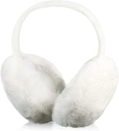 NAUSZNIKI ZIMOWE JESIENNE NA USZY CIEPŁE FUTERKO PLUSZOWE REGULOWANE BIAŁE