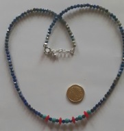 Retro*lapis lazuli 3mm, turkus, koral, srebro925