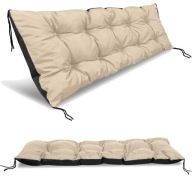 Poduszka Ogrodowa 120x40 cm | na Ławkę Palety Huśtawkę Wodoodporna Beżowa
