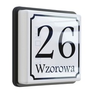 PODŚWIETLANY numer domu LED tabliczka adresowa dom klasyczny wzór budynku J