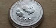 SREBRO 1 oz Rok Koguta Australia, 1 dolar 2017, Lunar II Ag999, st. 1