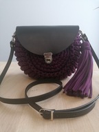 Torebka ze sznurka szydełko T-shirt oreo