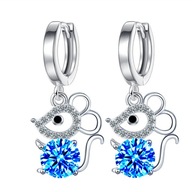 Kolczyki K15 wiszące krótkie cyrkonie pr. sr. 925