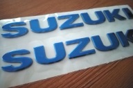 Emblematy SUZUKI Napisy BLUE 3D 12cm 2szt GSXF GS500 GSXR SV Katana +gift
