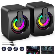 Głośniki komputerowe PC Sound Box RGB Mikrofon stereofoniczny HIFI USB