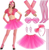 Strój w stylu lat 80 Kostium Retro Italo Disco Neonowe Akcesoria Tutu