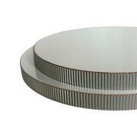 Podkład pod tort STYRODUR BIAŁY 26 cm BOK Karbowany „Fala Srebrny Mat”