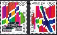 Norwegia Mi 1105-1106 ** , 1992 r. olimpiada Lillehammer 1994