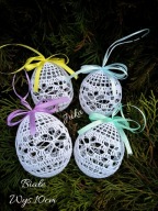 szydełkowe jajko/pisanka 10x7cm -rękodzieło Juka 1szt