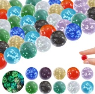 SZKLANE KULKI ŚWIECĄCE W CIEMNOŚCI 20 SZTUK KOLOROWE DO ZABAWY I DEKORACJI