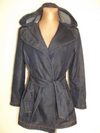 KURTKA granatowa JEANSOWA kaptur 38 40