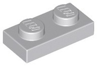 LEGO Płytka 1x2 - 3023 - Light Bluish Gray 3 szt