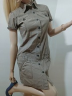 c a r r y beżowa sukienka szmizjerka zapinana na guziki S