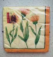 Serwetki papierowe motyw roślinny POMARAŃCZOWE KWIATY dla WOŚP