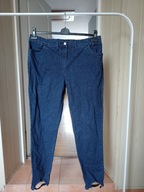 spodnie dżins proste bonprix 48 strecz granatowe