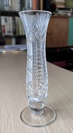 Ręcznie zdobiony, kryształowy wazonik, PRL, Huta Szkła „Julia”