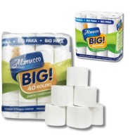 PAPIER TOALETOWY 3 WARSTWOWY CELULOZA ALMUSSO BIG 40 ROLEK BIAŁY