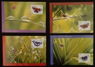 Szwecja 1999 MOTYLE MiNr 2125-2128 KARTY MAKSIMUM CZESŁAW SŁANIA