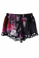 Spodenki od piżamy Chi Chi London kwiatowe satynowe falbanki groszki UK12 M