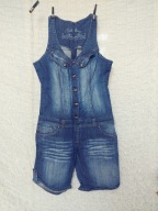 Fishbone kombinezon jeans krótkie spodenki r. M