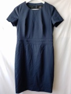 Sukienka granatowa, z krótkimi rękawami (46%wełna)- 38